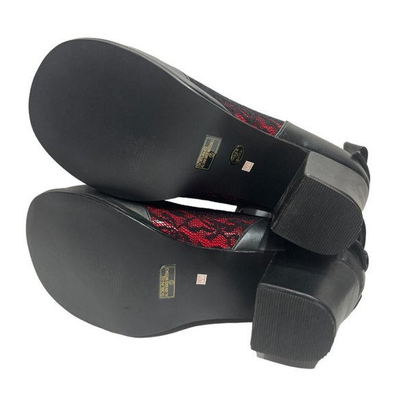 Demonia Goblin 2 Goth Black Red Platform Mary Janes Lace Button 11 Dolls Kill - Picture 5 of 8